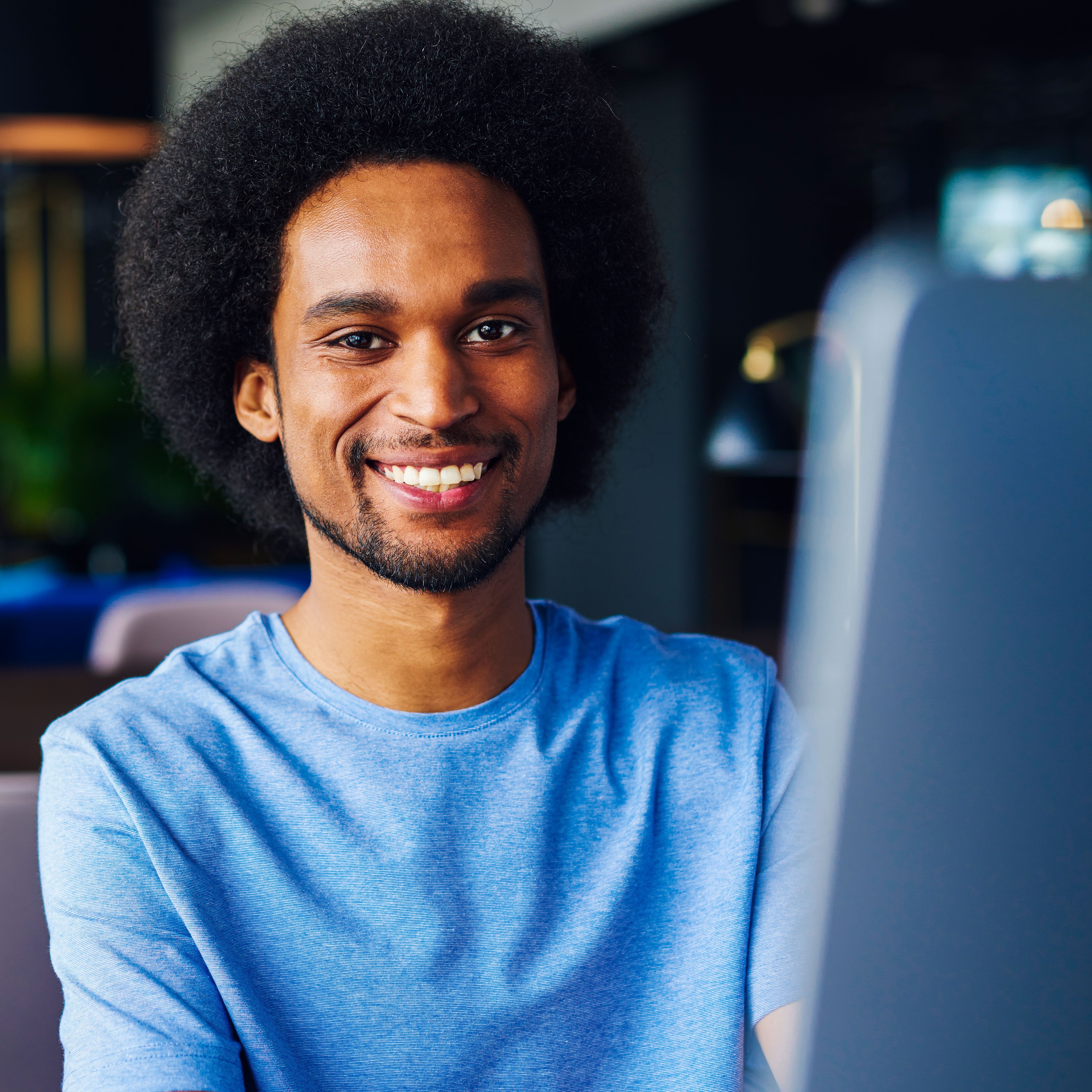 A man working on a computer