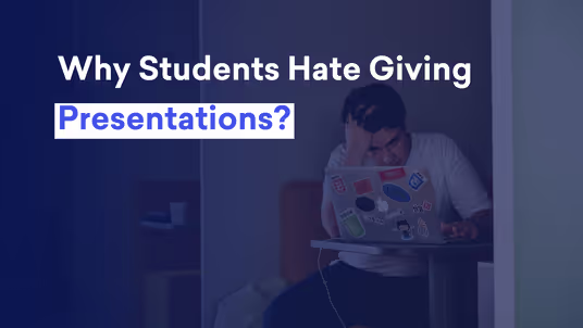Reasons why student hate giving presentations, prepared by Decktopus Content Team