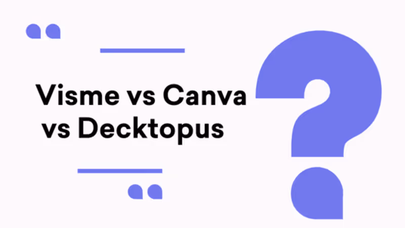 Visme vs Canva comparison by Decktopus content team