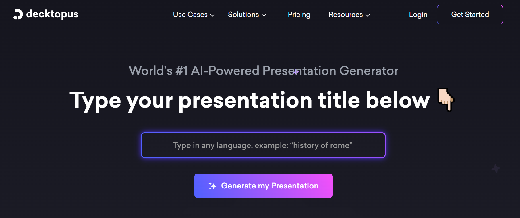 Decktopus Landing Page Image