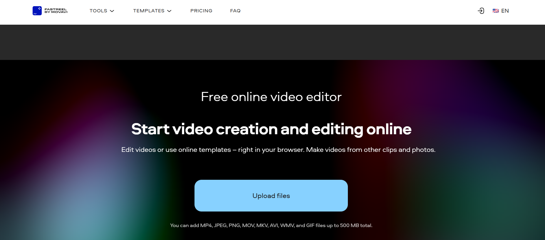 Fastreel Landing Page Image