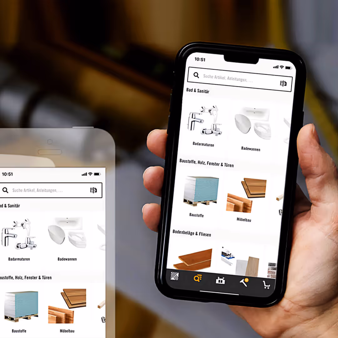 Die HORNBACH solution app auf mehreren Geräten