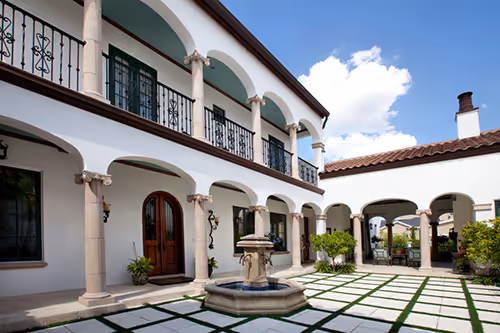 Custom home design- Spanish style courtyard