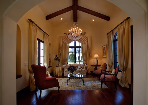 Custom home design- interior photo of family room