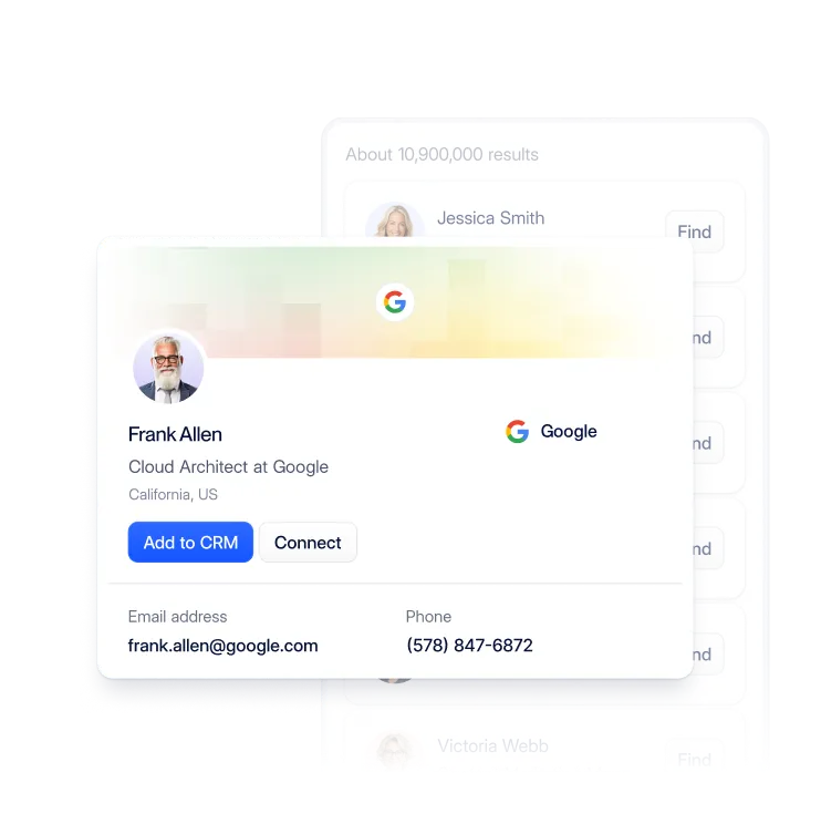 Contact profile on LinkedIn with a Seamless.AI Find button.