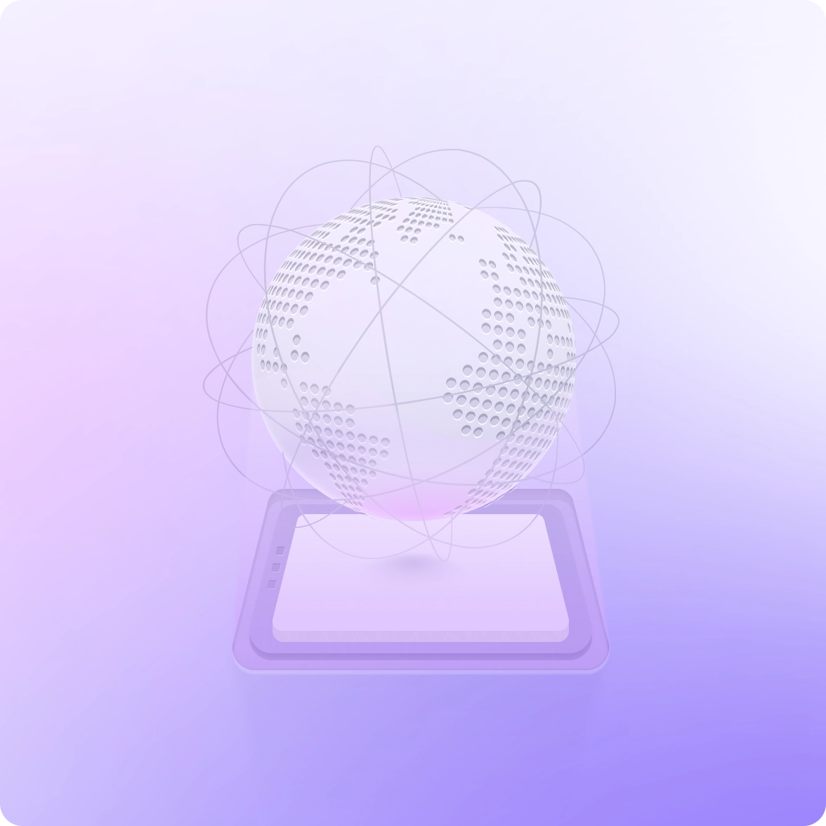 World globe with connection lines all around