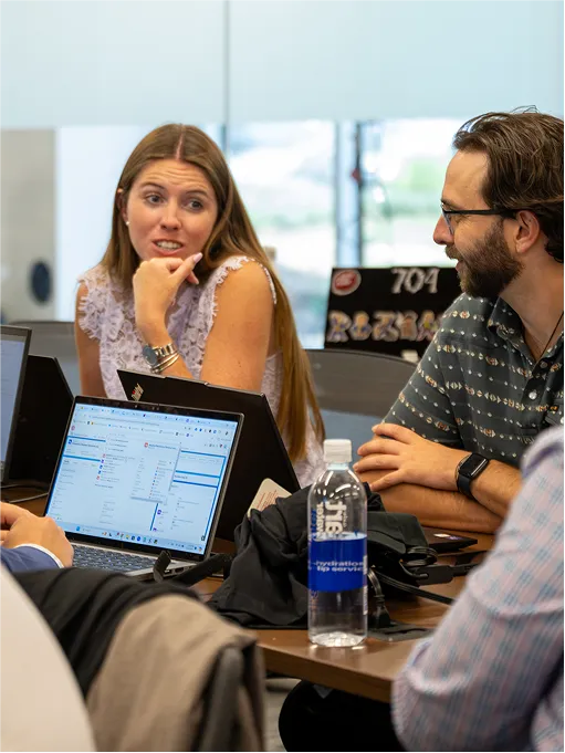 Group of employees working together
