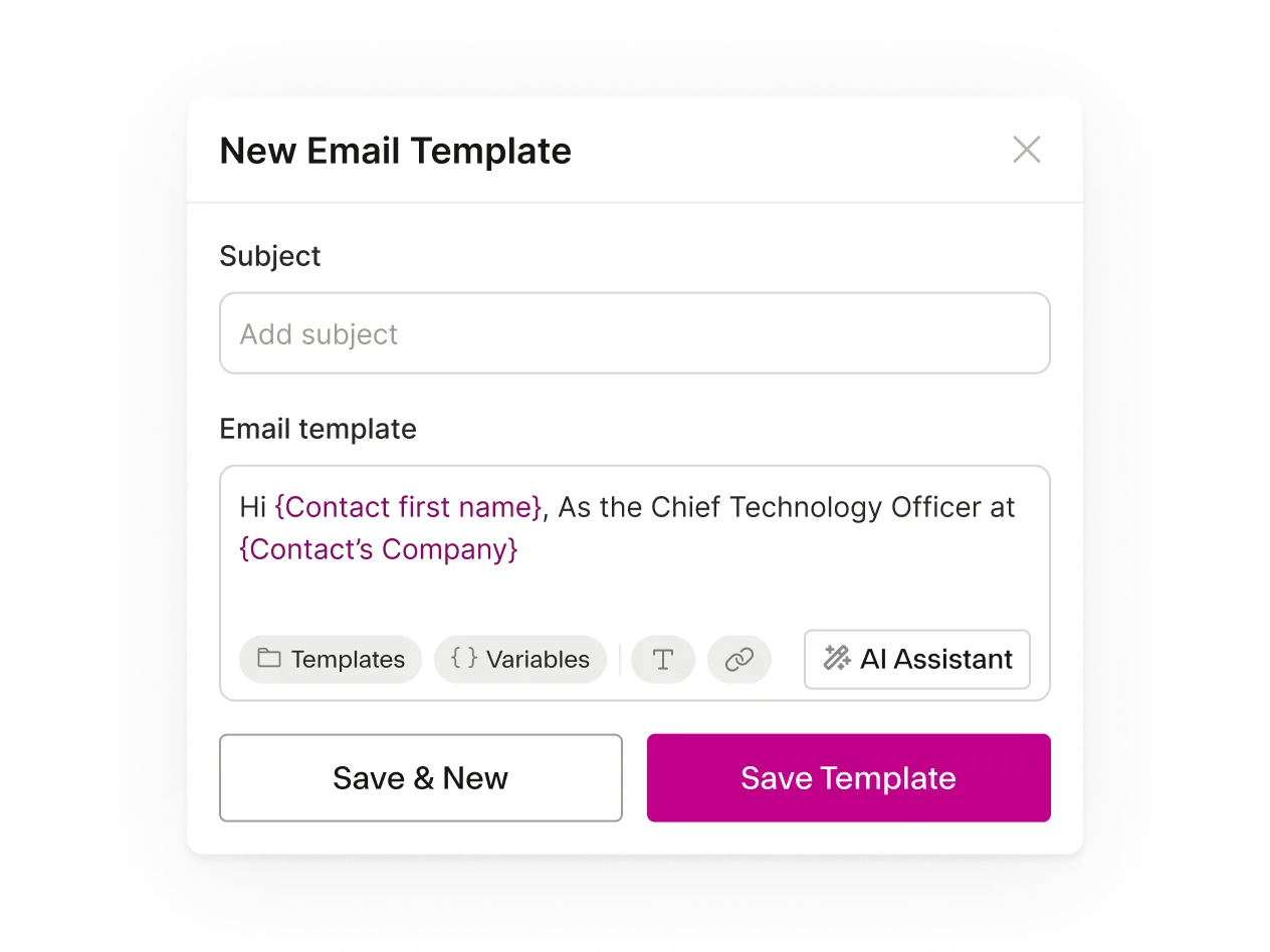 A new Email Template block being set up.