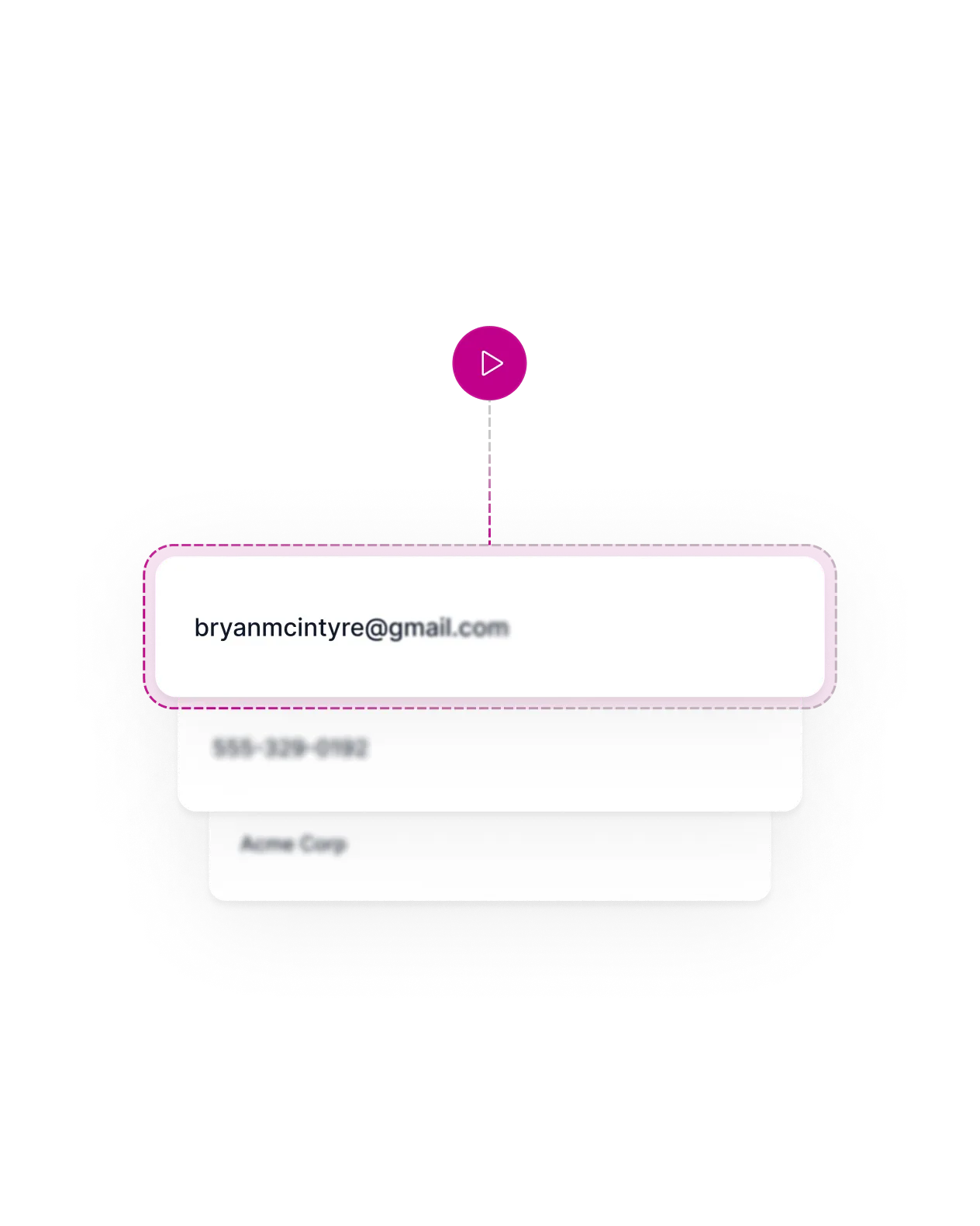 A Play icon starting Autopilot to automatically find contact information.
