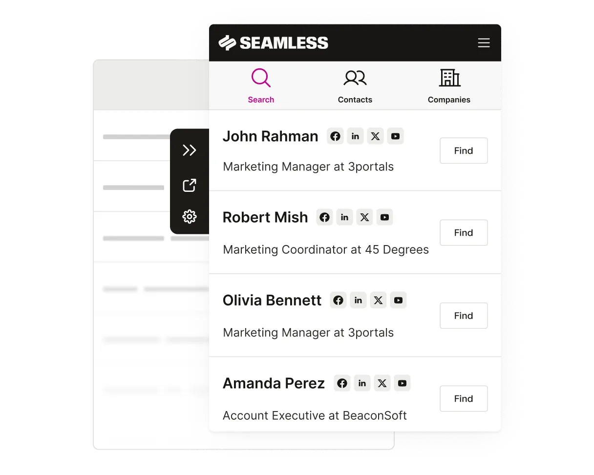 Seamless Chrome Extension flyout over a mock website.