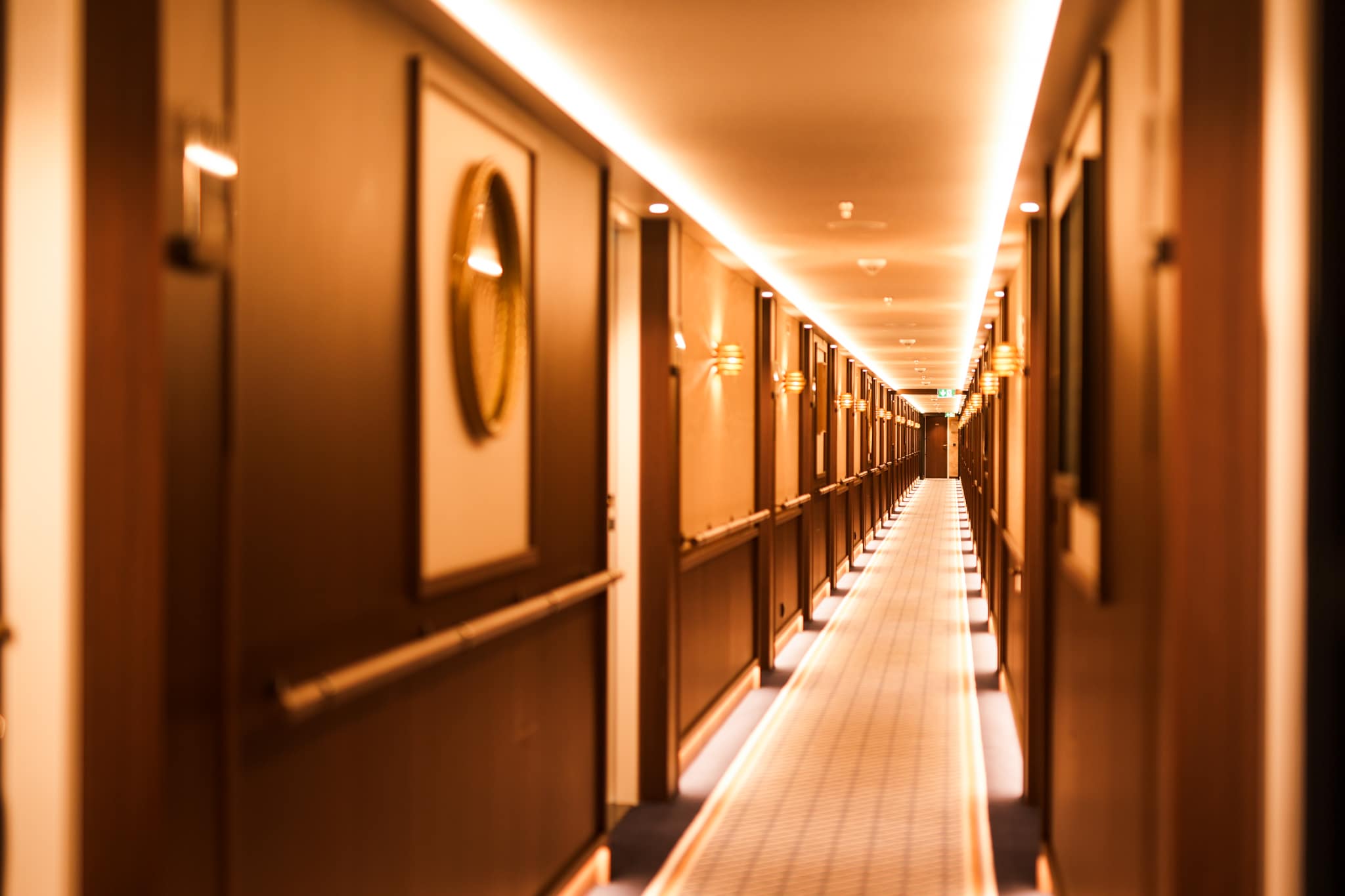 Cabin corridor aboard MS Riviera Resplendence