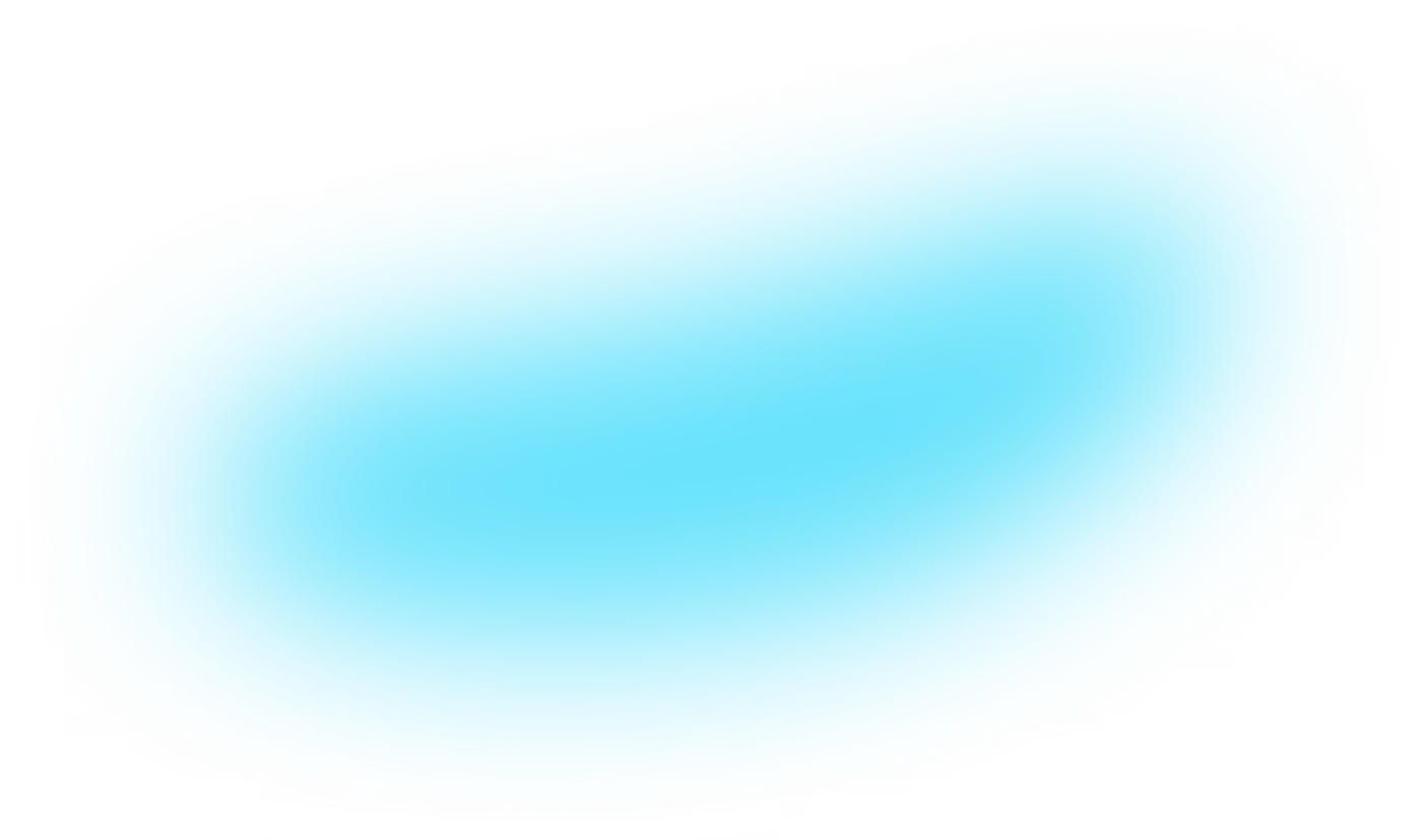 Glowing blue abstract organic shape with soft edges on a transparent background.