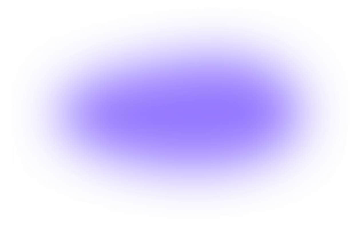 Blurred large purple ellipse shape with soft edges on a transparent background.