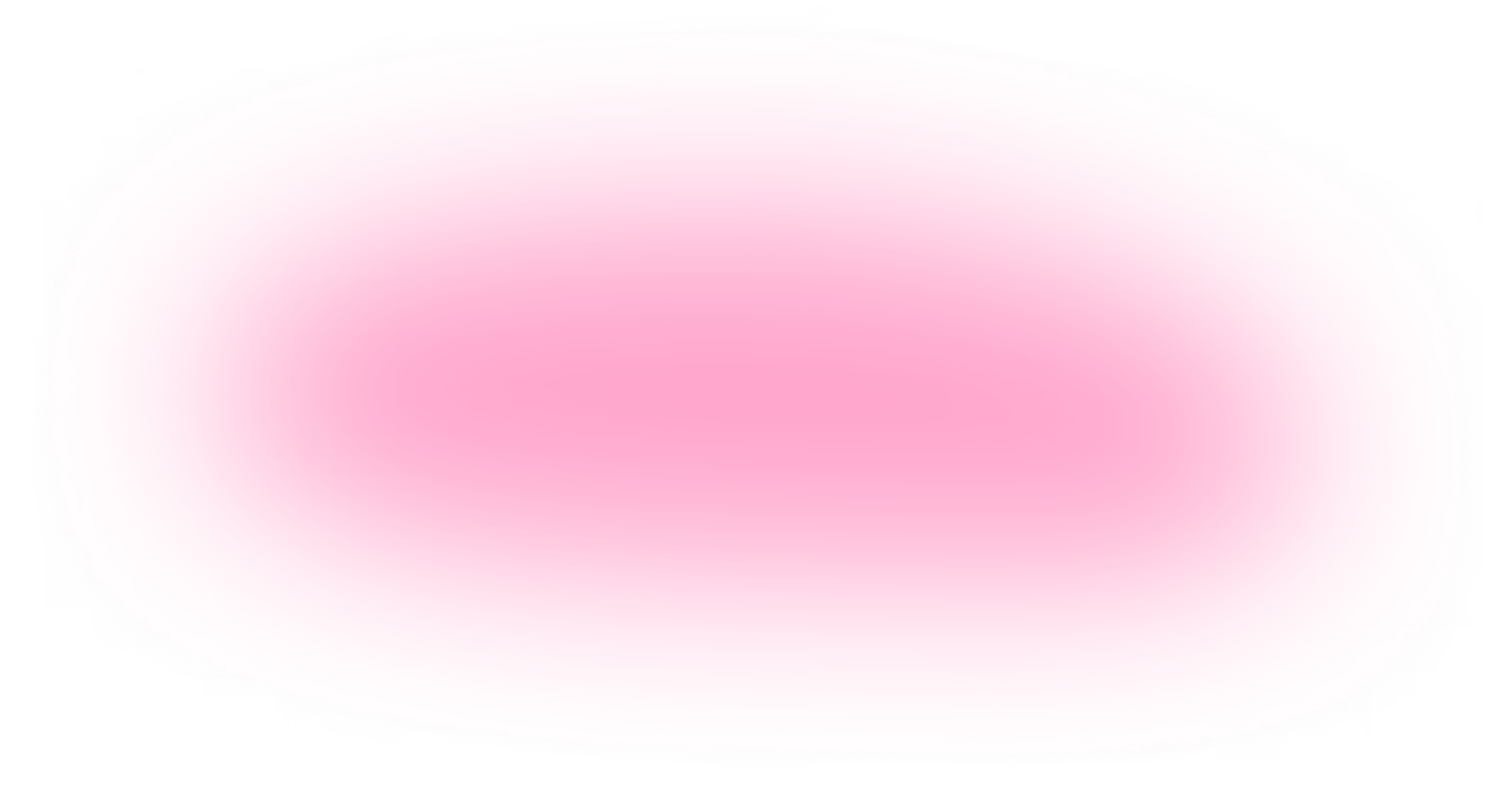 Soft pink blurred ellipse shape with a glowing edge on a transparent background.