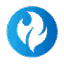 Blue circular logo with a stylized leaf inside.
