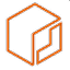Orange outline of a 3D open box or cube with a partially open lid.