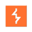 Orange square with a black lightning bolt symbol.
