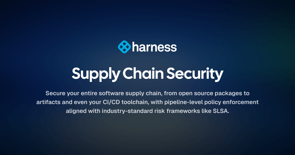 Support Chain Security Supply Chain Security | AI Powered CI/CD Security | Harness