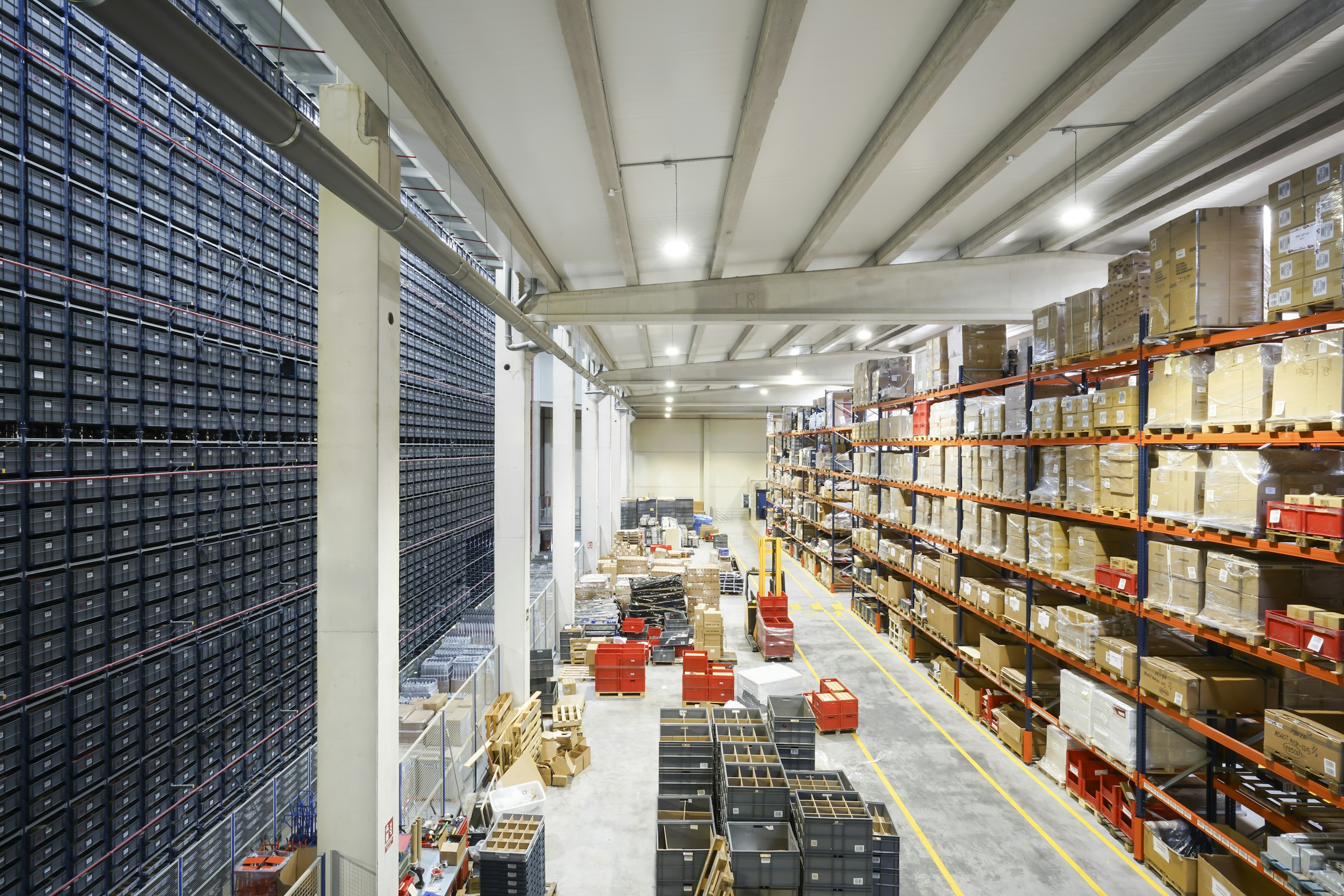 Warehouse interior with boxes