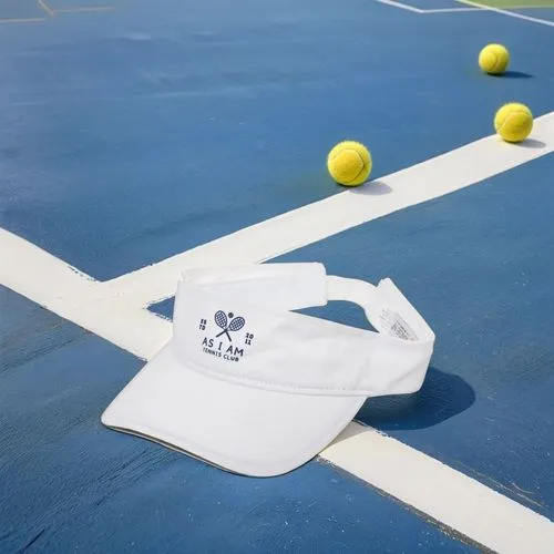 a viser on a tennis court 