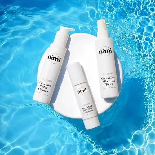 face care products on water