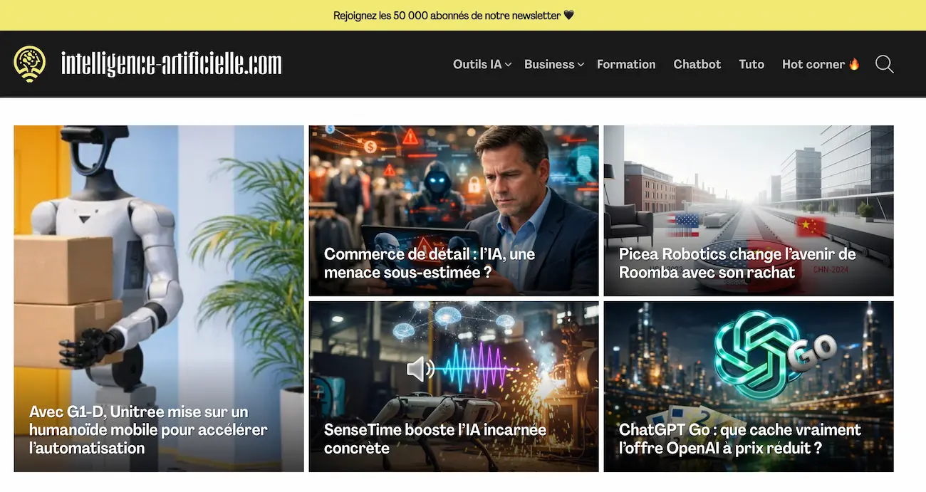 Intelligence-artificielle.com, un site d'actu de l'IA suivi par 50000 personnes