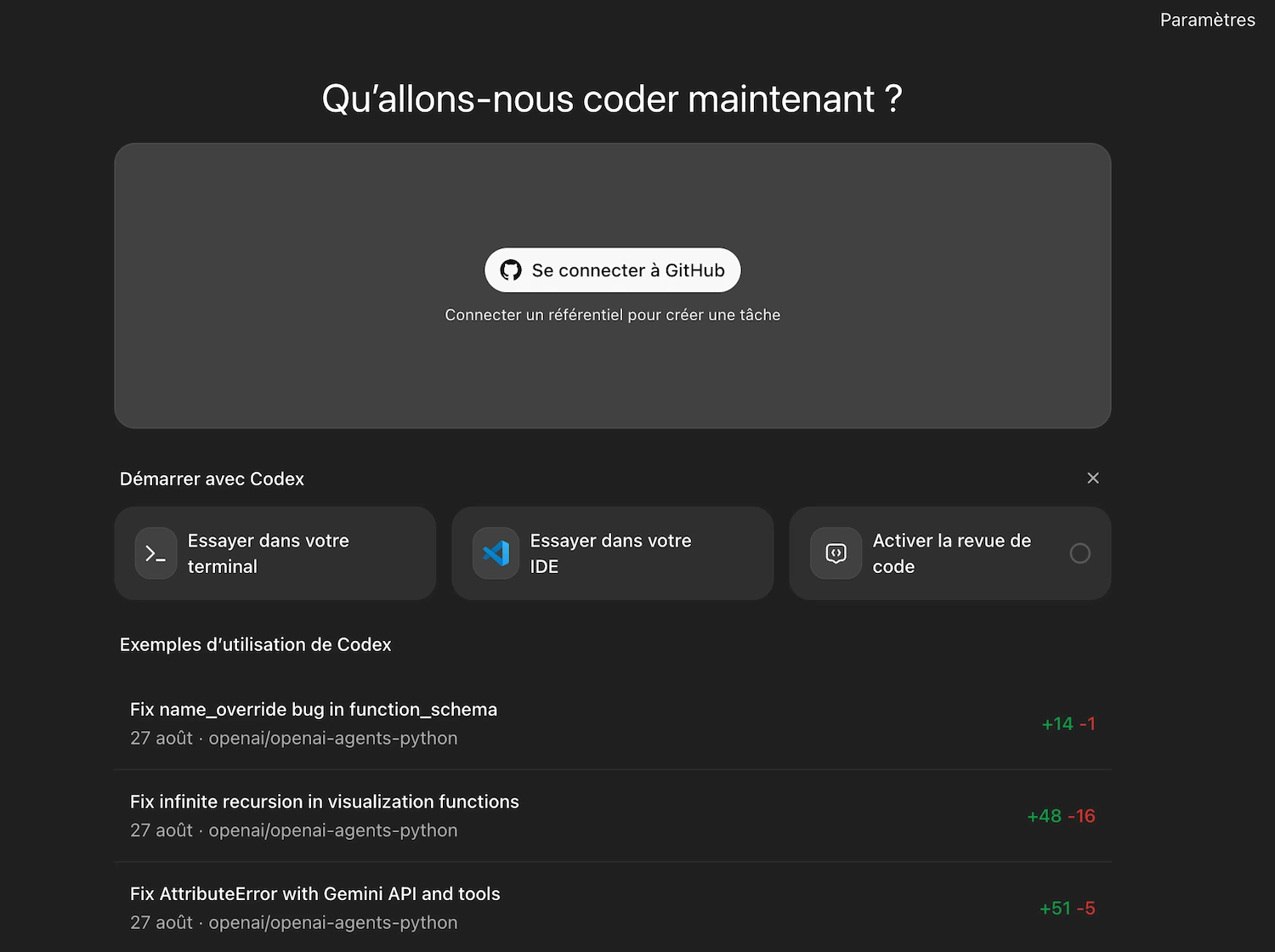 Utiliser Codex d'OpenAI depuis l'interface de ChatGPT
