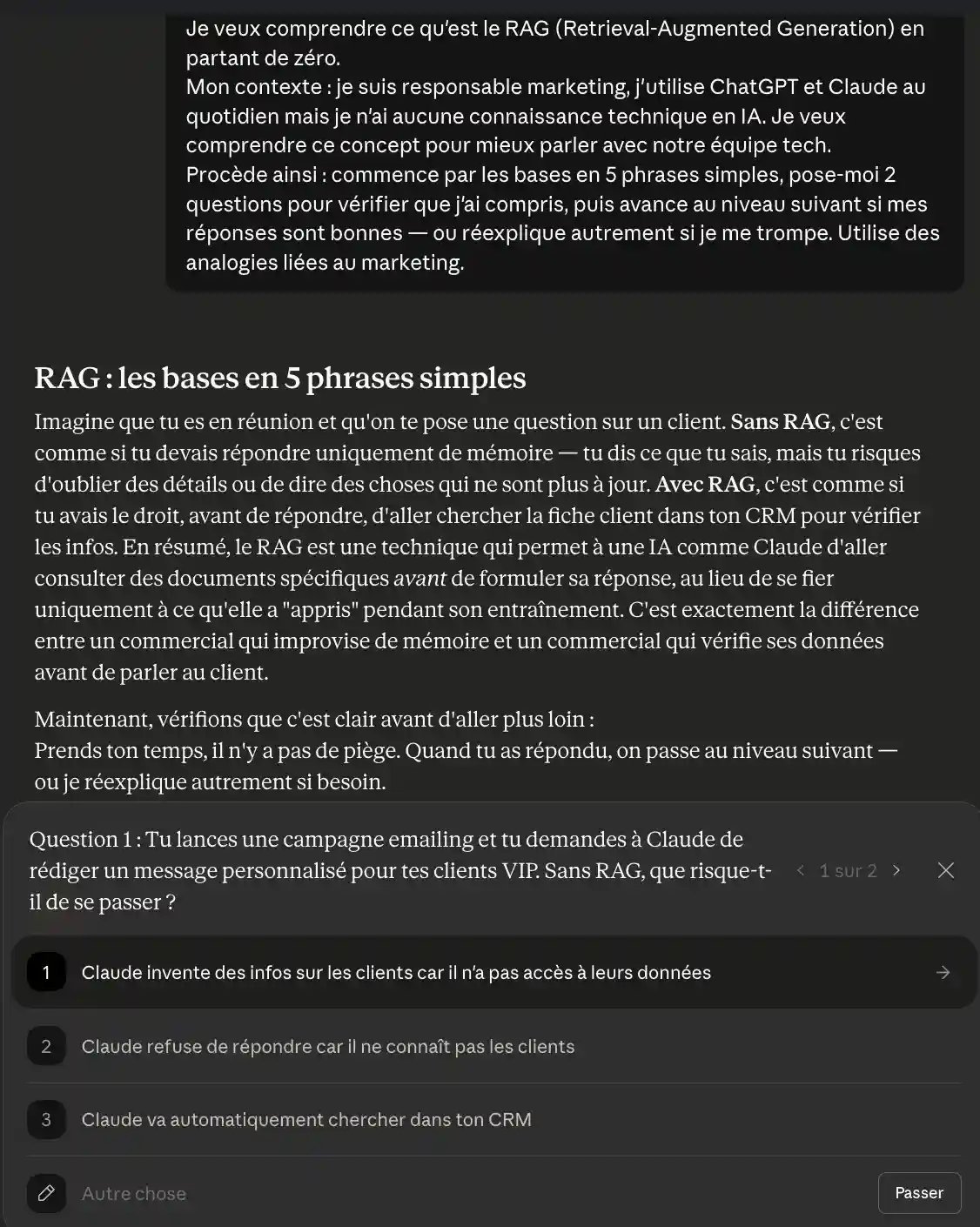 Apprendre avec Claude AI