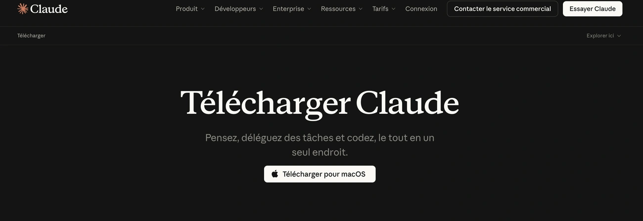 Télécharger claude Code pour l'installer sans passer par le terminal