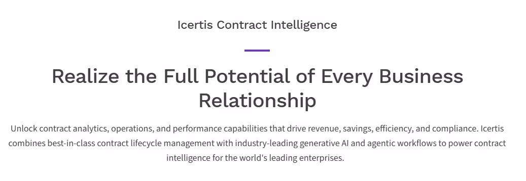 Icertis homepage
