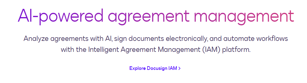 Docusign homepage