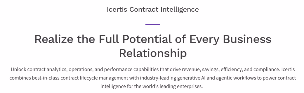 Icertis homepage