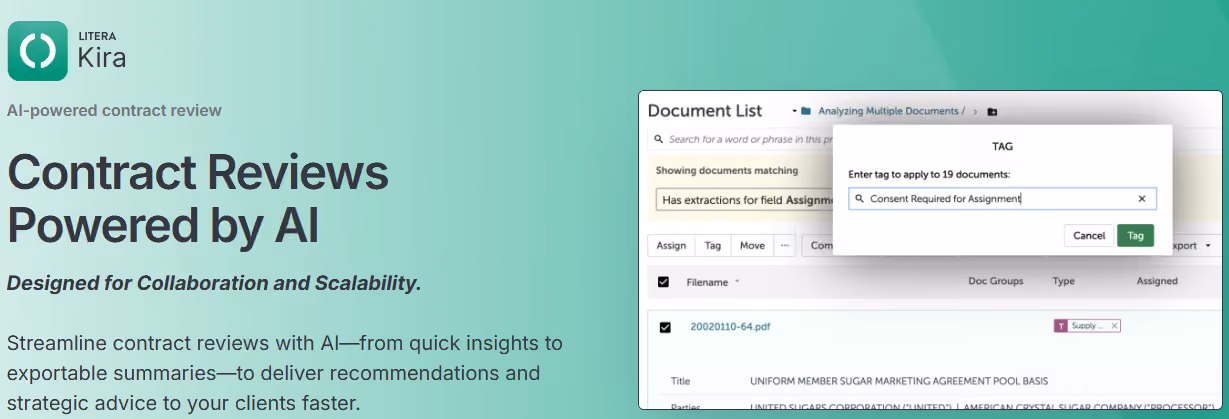 Kira Systems homepage