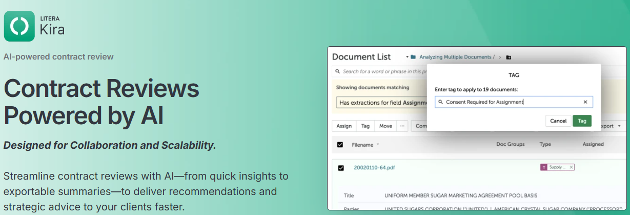 Kira Systems homepage