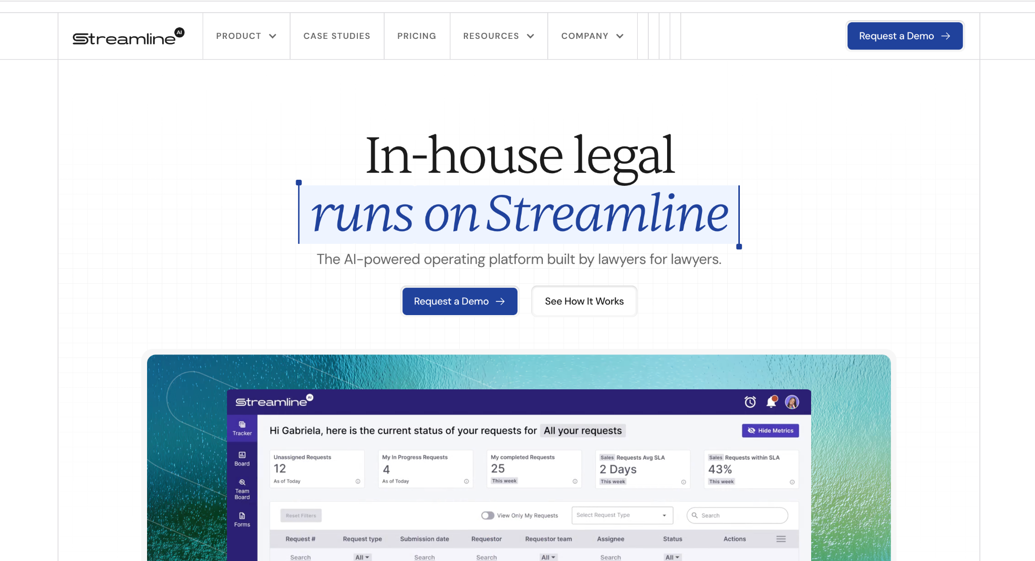 Streamline AI homepage