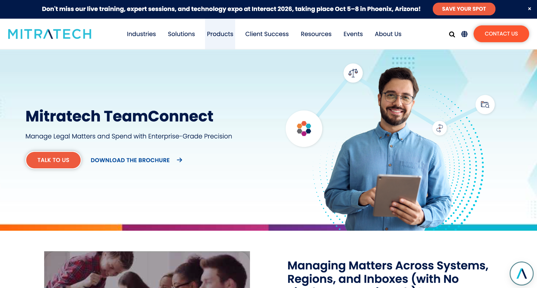 Mitratech TeamConnect homepage