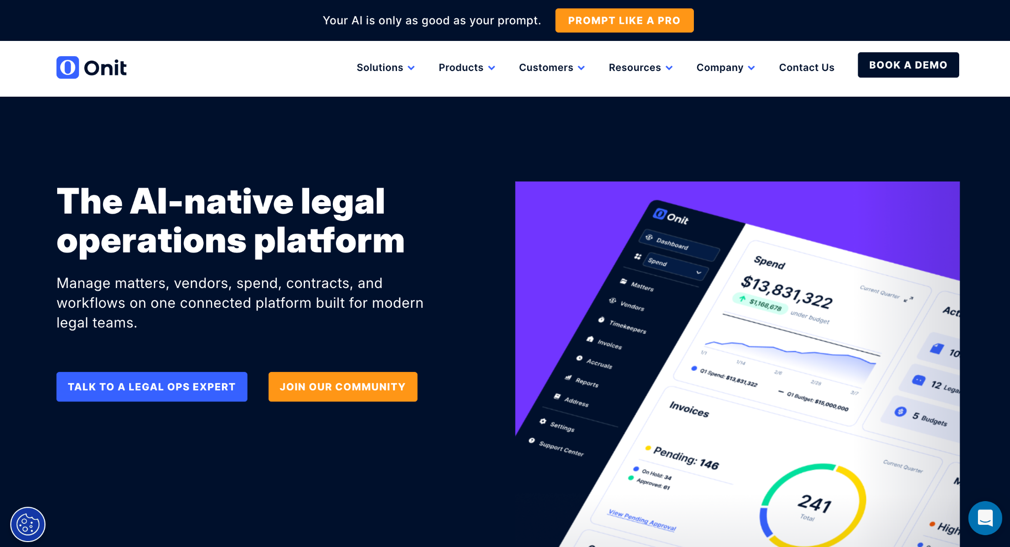 Onit homepage