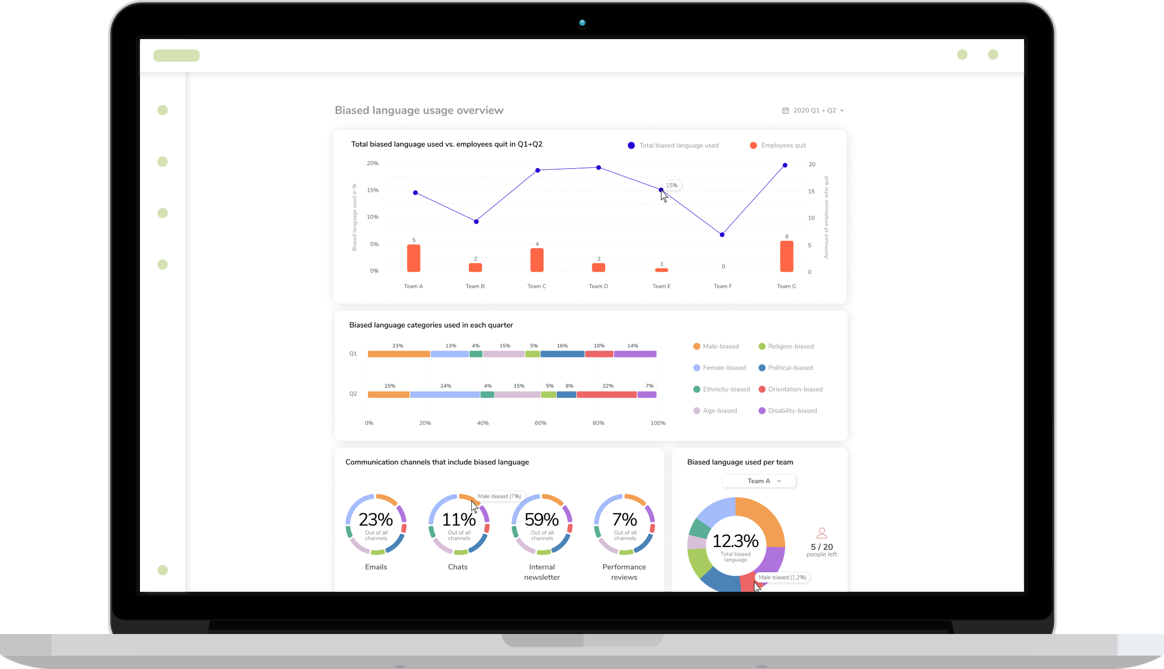 Inclusive writing platform dashboard shown on a laptop