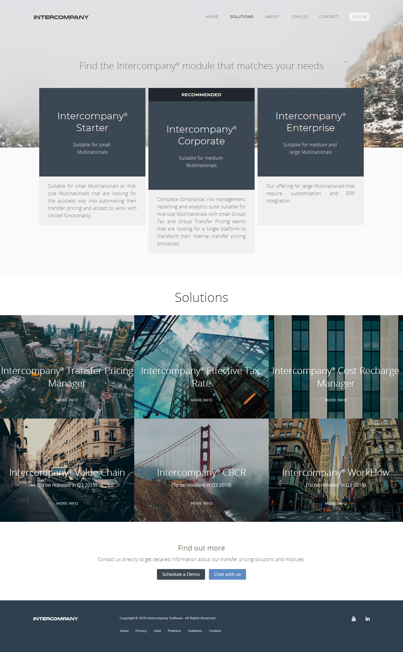 Intercompany Software solutions page