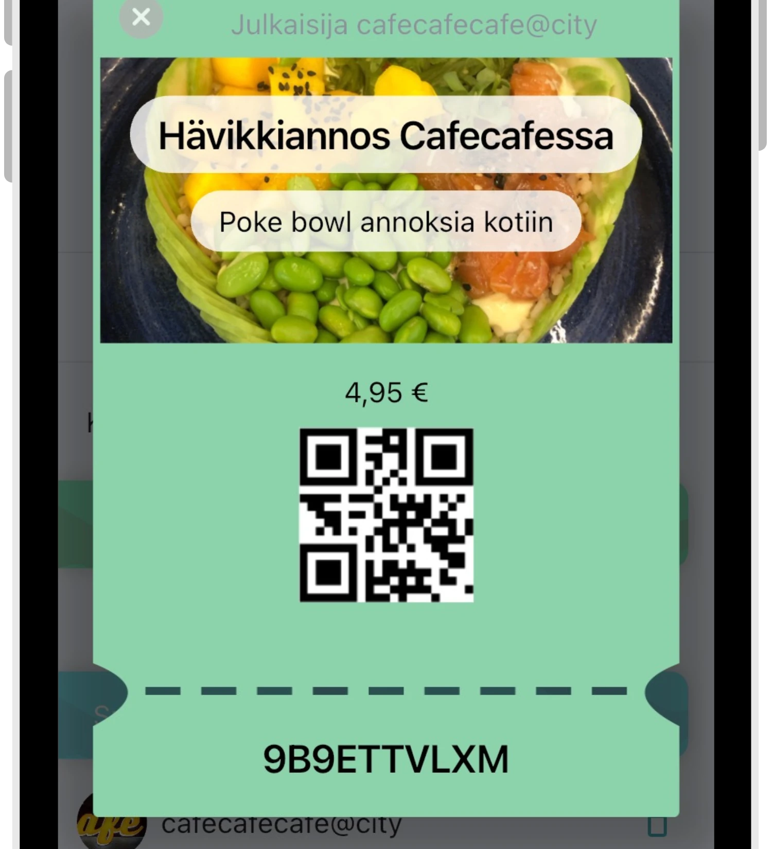 Näytä vihreää vahvistettua kuponkia myyjälle