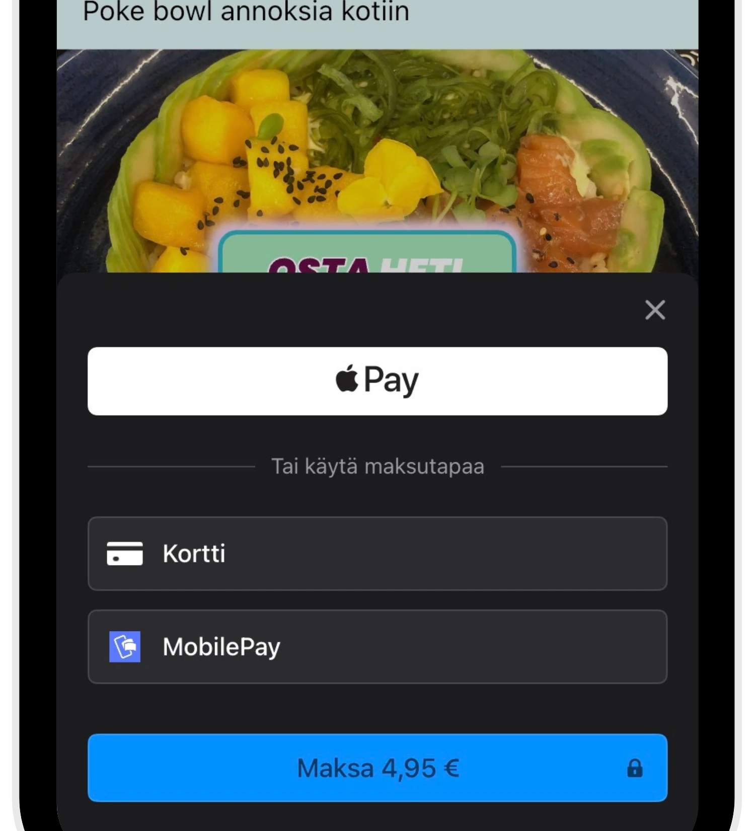 Apple Pay, Google Pay, MobilePay ja muut maksutavat käy