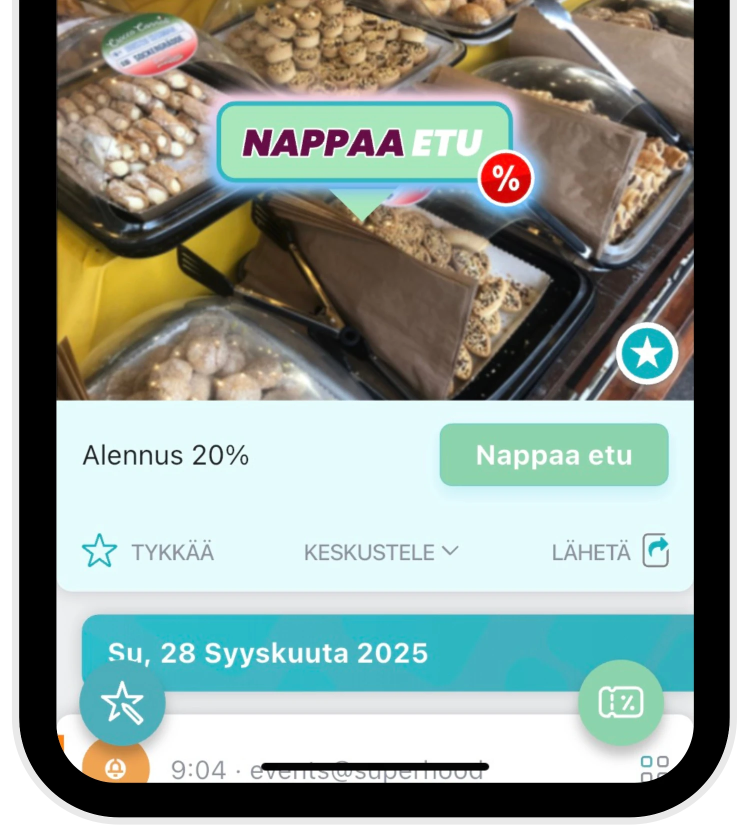 Pikalinkki muistuttaa tallennetuista eduistasi