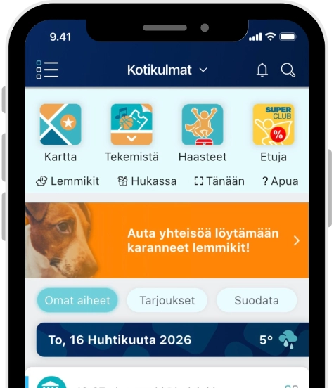 Uutiset, tapahtumat ja yhteisö samassa paikassa.