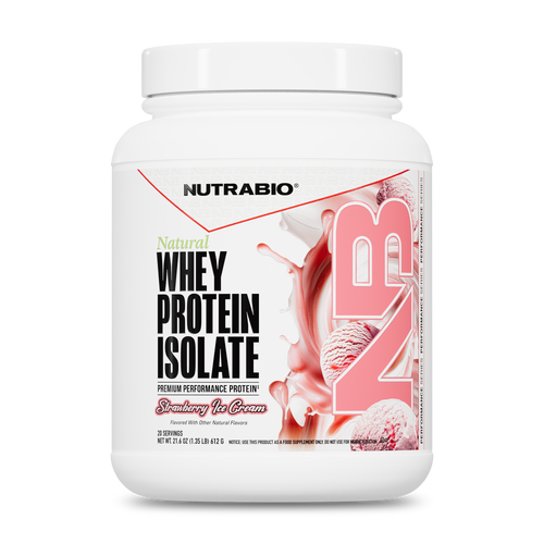 Natural Whey Protein Isolate - 20 Servings (Strawberry Ice Cream)