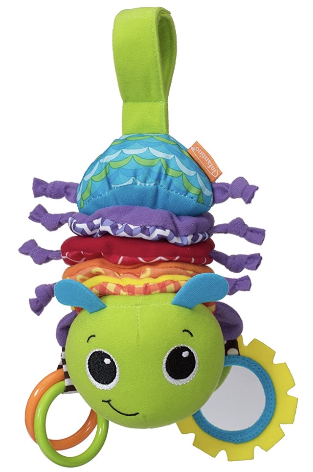 Stuffed animal caterpillar (multicolor) pull down music box toy
