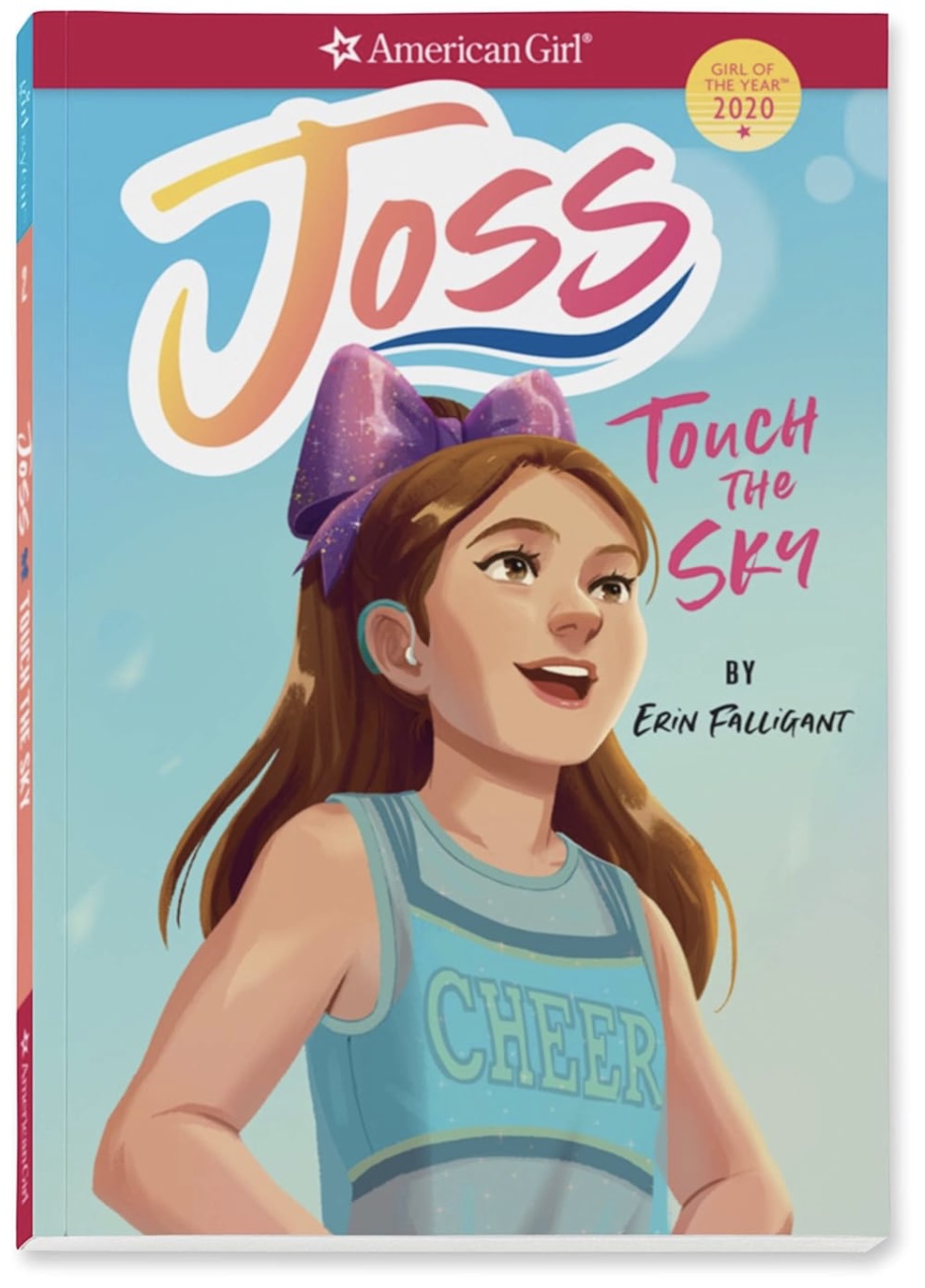 American Girl book "Joss: Touch the Sky" by Erin Falligant showing girl with brown hair wearing purple bow and light blue hearing aid