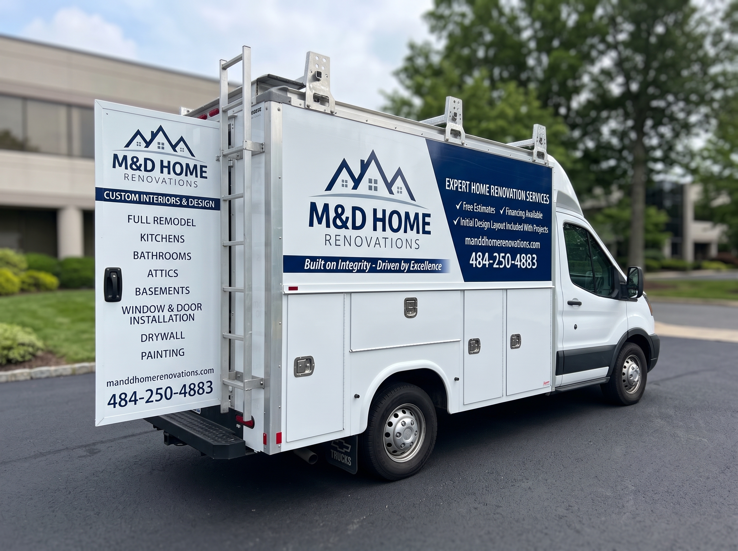 Fleet Utility Body Lettering for Renovation company in Philadelphia
