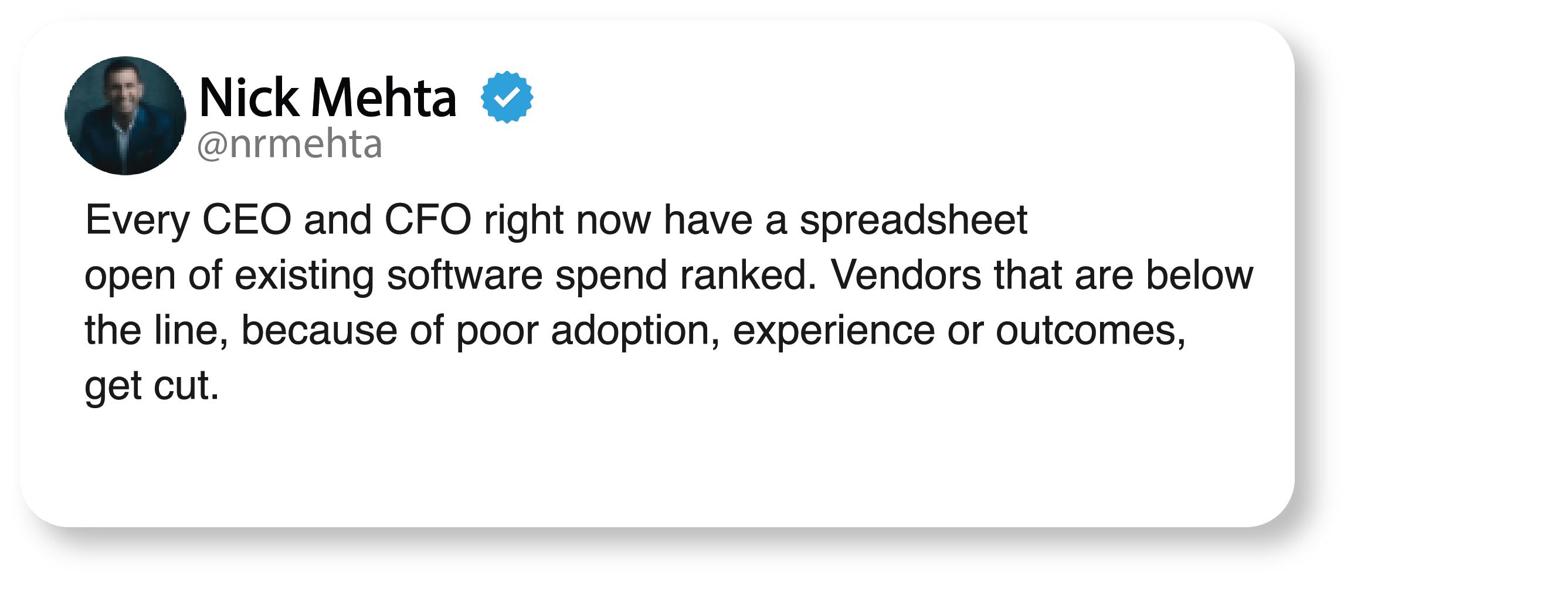 Tweet about Saas spend management-1