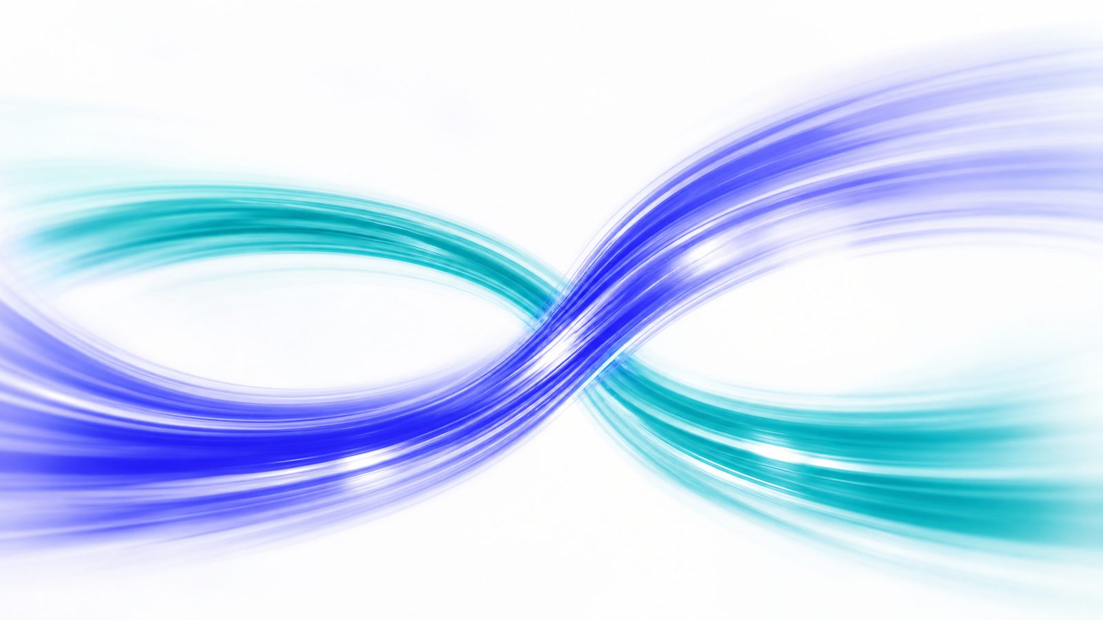 Abstract indigo and teal high-key light ribbons racing and crossing on a pale background