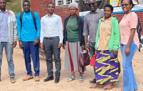 Group of people in front of clinic